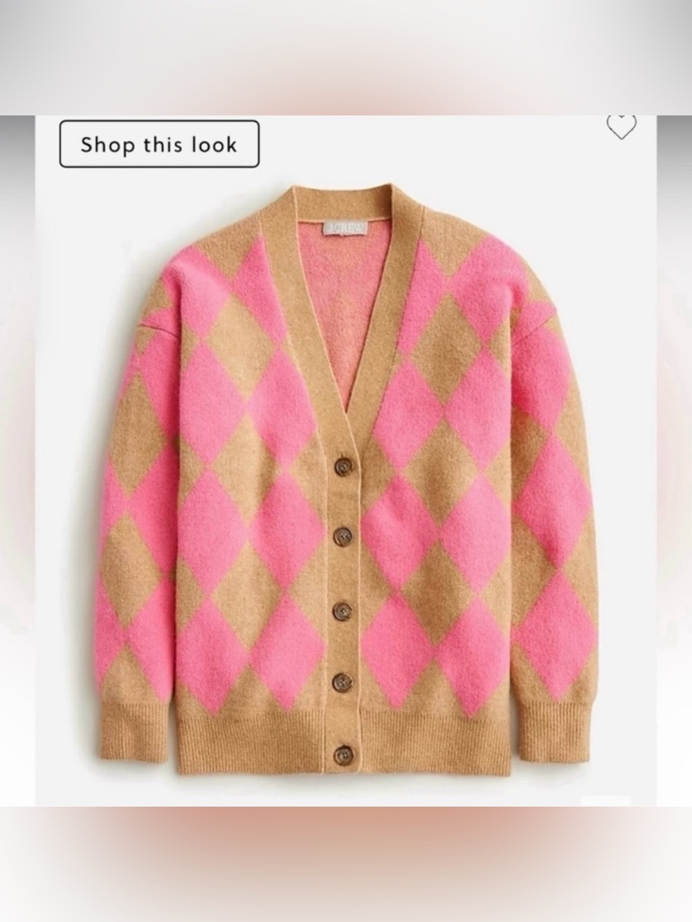 J.Crew Argyle V-neck cardigan sweater in Supersoft yarn size small retail $175 - Picture 2 of 13